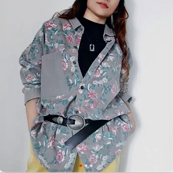 Vintage Style Genuine leather Belt with Floral Engraved Pattern Buckle - Picture 5 of 14